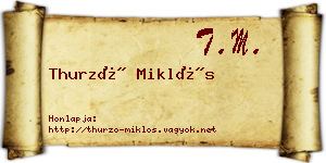 Thurzó Miklós névjegykártya