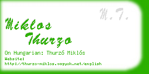 miklos thurzo business card