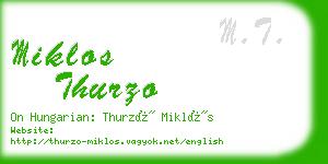 miklos thurzo business card